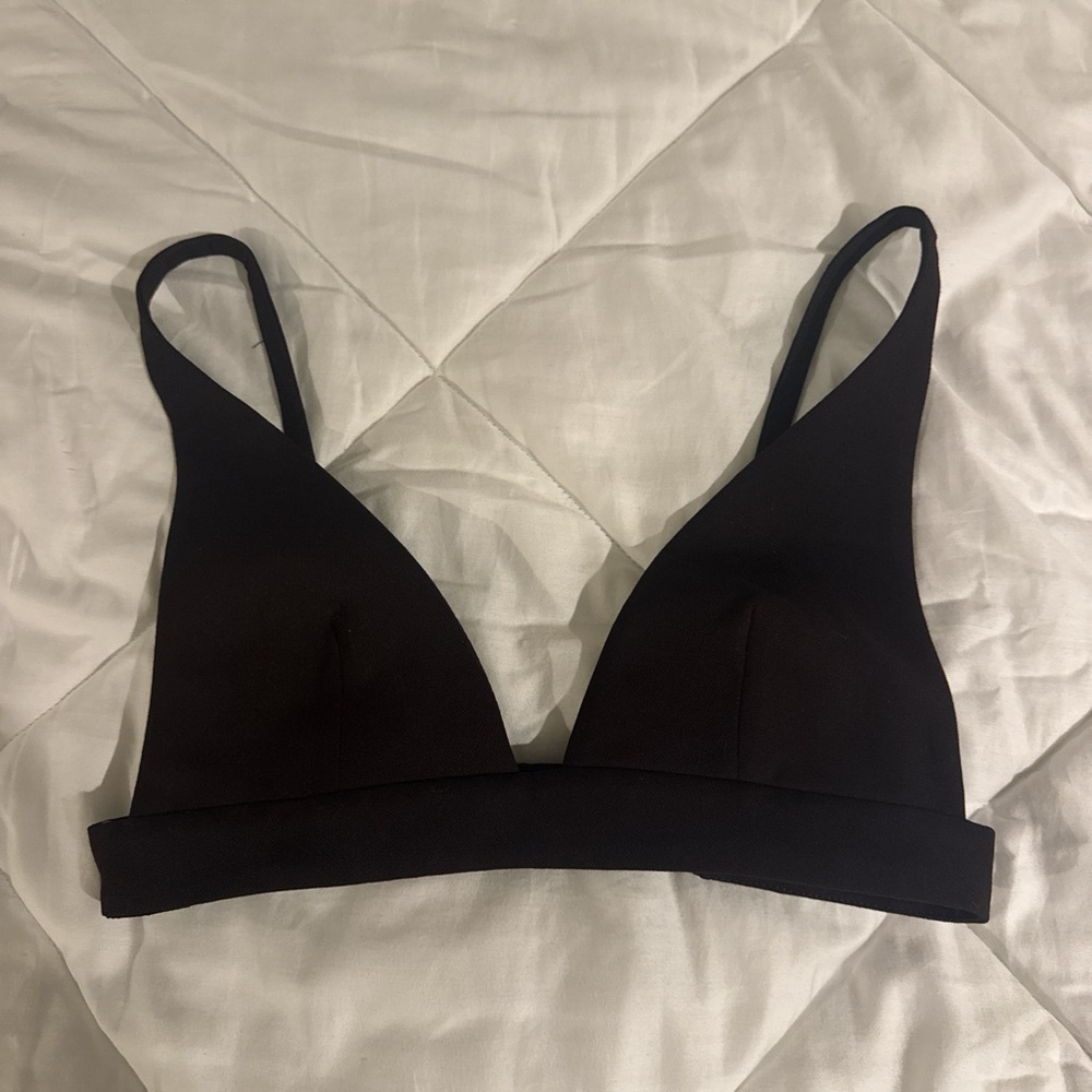 Zara Brown Triangle Crop Top